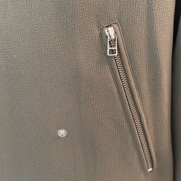 Aritiza WILFRED Maury jacket drape olive green size S MOTO OVERSIZED - Picture 3 of 5